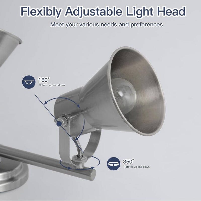 SEEBLEN 4-Light Track Lighting Fixtures Ceiling, Industrial Modern Kitchen Track Lighting, Nickel Directional Ceiling Light, for Kitchen Island, Dining Room, Living Room - Image 5
